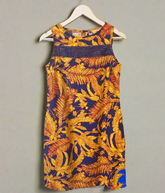 Dresses with Embroidered Floral Patterns and Tassel Hem and Sequined Bodice for Ladies' Bohemian and Glamorous LookBlue & Yellow Leaf Print Linen Blend Dress 6 Dresses with Embroidered Floral Patterns and Tassel Hem and Sequined Bodice for Ladies' Bohemian and Glamorous LookBlue & Yellow Leaf Print Linen Blend Dress 6