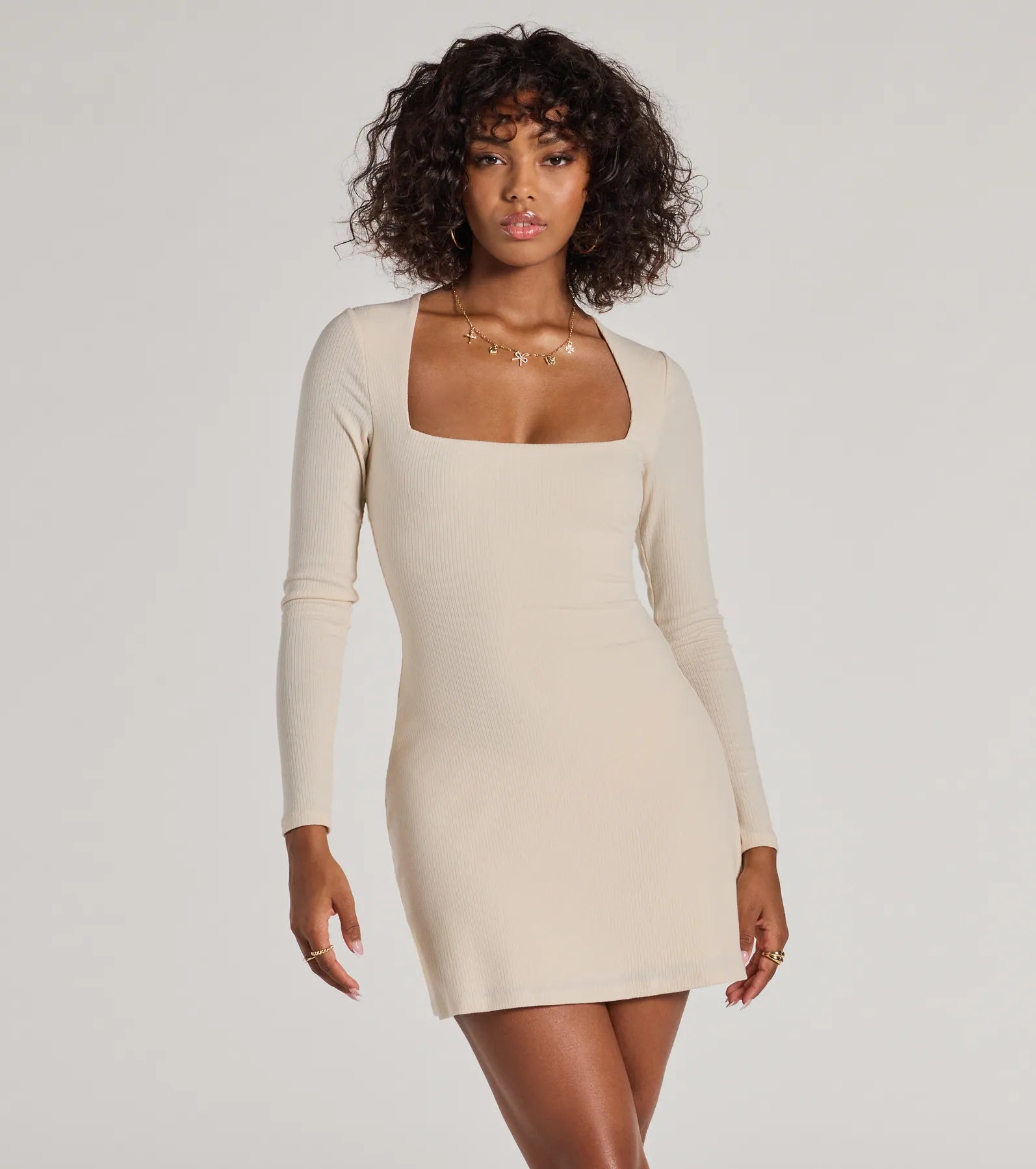 Dresses with Lace and Tulle Combo for Ladies' Dreamy LookCasual Luxe Long Sleeve Ribbed Knit Mini Dress Dresses with Lace and Tulle Combo for Ladies' Dreamy LookCasual Luxe Long Sleeve Ribbed Knit Mini Dress