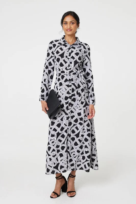 Comfortable Linen Shift Dresses for Ladies' Daily WearPrinted Long Sleeve Shirt Maxi Dress Comfortable Linen Shift Dresses for Ladies' Daily WearPrinted Long Sleeve Shirt Maxi Dress