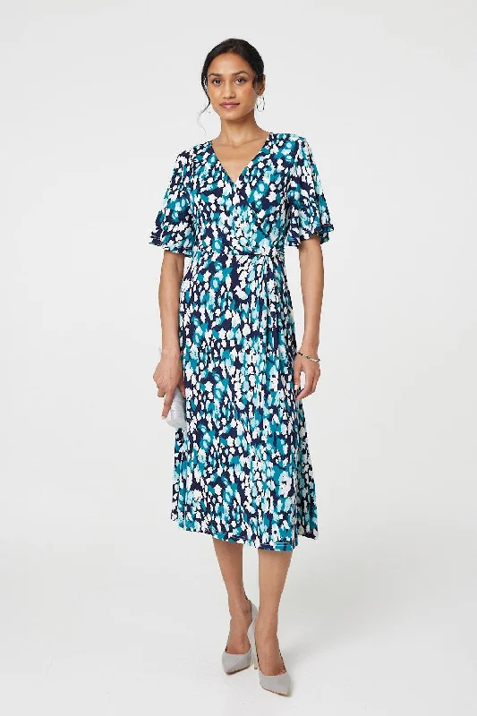 Dresses with Embroidered Paisley Patterns for Ladies' Exotic and Sophisticated LookAnimal Print V-Neck Midi Wrap Dress Dresses with Embroidered Paisley Patterns for Ladies' Exotic and Sophisticated LookAnimal Print V-Neck Midi Wrap Dress