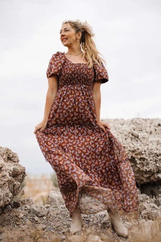 Bohemian Style Maxi Dresses for Ladies with Embroidered DetailsDaydreamer Dress in Monarch - FINAL SALE