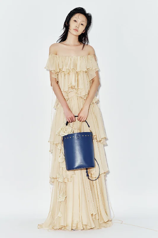 Dresses with Sequined Star Motifs for Ladies' Celestial and Elegant LookGelsemium Layered Ruffled Chiffon Floor Length Dress Dresses with Sequined Star Motifs for Ladies' Celestial and Elegant LookGelsemium Layered Ruffled Chiffon Floor Length Dress