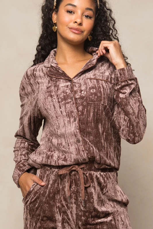 Sleeveless Georgette Dresses for Ladies with Printed PatternsKali Velvet Blouse in Plum Sleeveless Georgette Dresses for Ladies with Printed PatternsKali Velvet Blouse in Plum