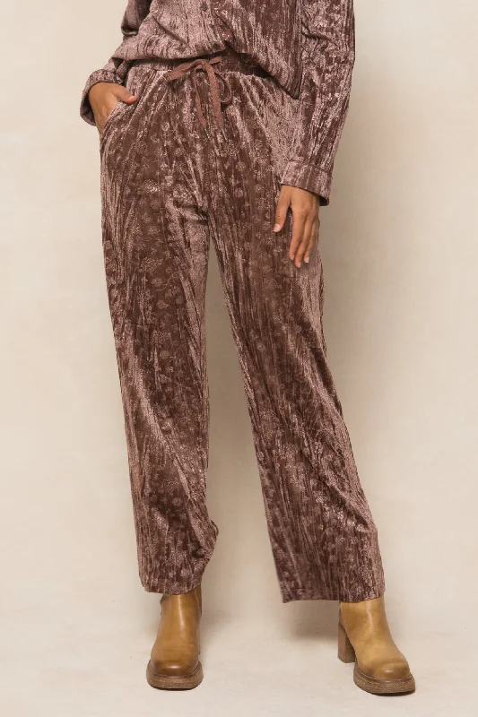 Chiffon Dresses with Slit for Ladies' Added EleganceKali Velvet Pants in Plum