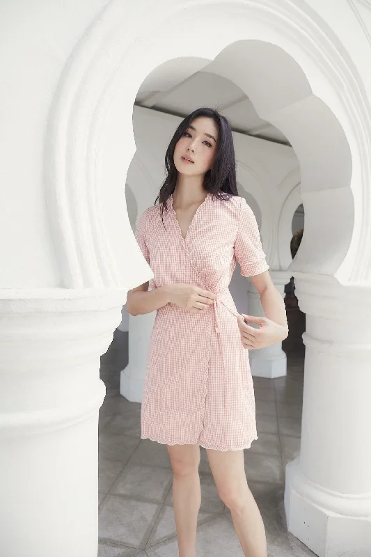 Lace Trimmed Cotton Dresses for Ladies' Feminine AppealLaura Pink Dress