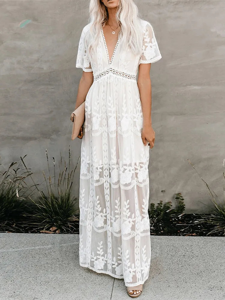 Plaid Dresses with Satin Trim for Ladies' Preppy StyleAmy Fashion - Loose Embroidery White Lace Maxi Boho Dress Plaid Dresses with Satin Trim for Ladies' Preppy StyleAmy Fashion - Loose Embroidery White Lace Maxi Boho Dress