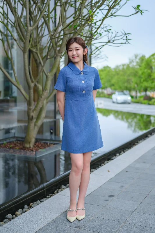 Dresses with Pleated Tulle Skirt for Ladies' Princess LookLorraine Blue Dress