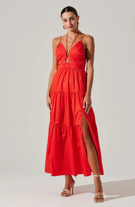 Dresses with Satin and Lace Trimmed Neckline for Ladies' Sophisticated LookMinka Maxi Dress