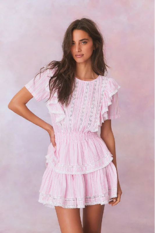 Dresses with Sheer Panels for Ladies' Sultry and Alluring LookNatasha Stripe Cotton Mini Dress- CAPTIVA PINK Dresses with Sheer Panels for Ladies' Sultry and Alluring LookNatasha Stripe Cotton Mini Dress- CAPTIVA PINK