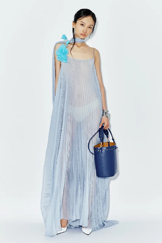 Dresses with Pleated Tulle Skirt for Ladies' Princess LookPine Trapezoid Pleated Chiffon Maxi Dress Dresses with Pleated Tulle Skirt for Ladies' Princess LookPine Trapezoid Pleated Chiffon Maxi Dress