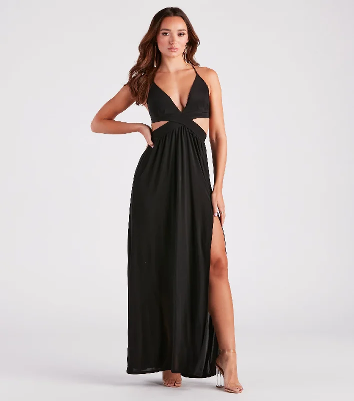 Velvet Dresses with Satin Trim for Ladies' Luxurious FeelPretty In Paradise Strappy Cutout Maxi Dress Velvet Dresses with Satin Trim for Ladies' Luxurious FeelPretty In Paradise Strappy Cutout Maxi Dress
