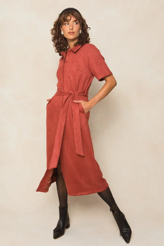 Dresses with Rhinestone Embellishments for Ladies' Luxurious LookRory Suede Dress