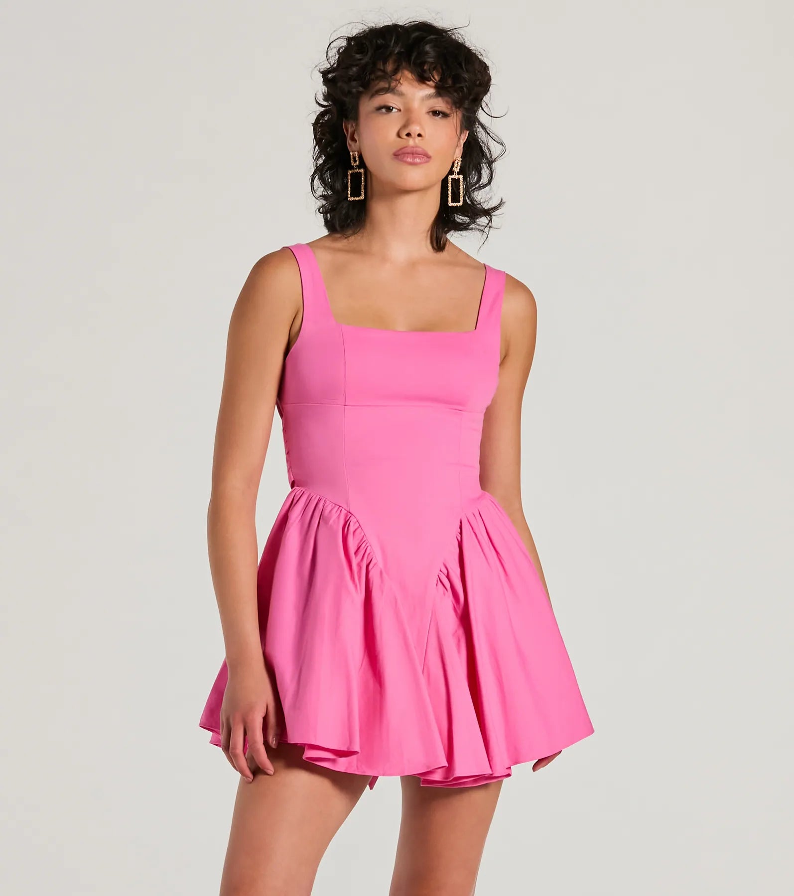 Dresses with Ruffled Hem and Bow at the Waist for Ladies' Sweet and Feminine LookStunning Sweetie Open Back Bow Skater Dress Dresses with Ruffled Hem and Bow at the Waist for Ladies' Sweet and Feminine LookStunning Sweetie Open Back Bow Skater Dress