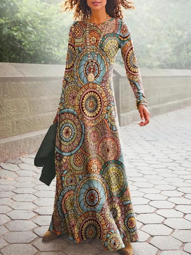 Dresses with Asymmetric Hem for Ladies' Unique StyleAmy Fashion - Vintage Geometric Print Long Sleeve Boho Dress Dresses with Asymmetric Hem for Ladies' Unique StyleAmy Fashion - Vintage Geometric Print Long Sleeve Boho Dress
