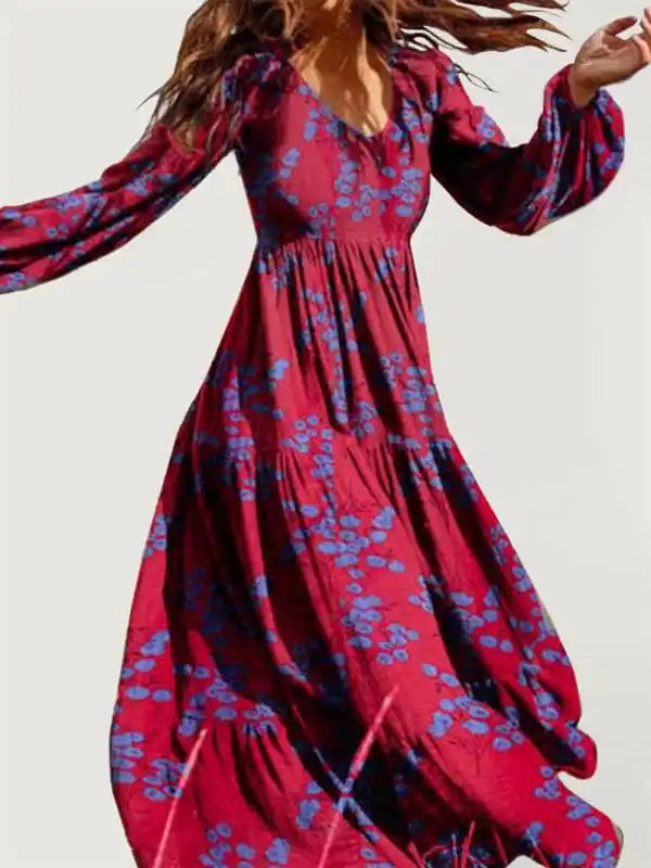 Long Sleeve Knit Dresses for Ladies' Winter ComfortWomen’s Floral Print Maxi dress