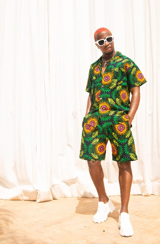 "Ruffled dresses for women for added femininity"Ben Ankara Men Short | Green African Print "Ruffled dresses for women for added femininity"Ben Ankara Men Short | Green African Print