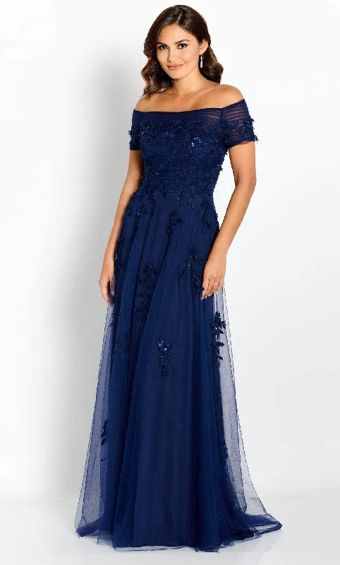 "Pleated dresses for women with a graceful movement"Cameron Blake CB751 - Applique A-Line Evening Gown "Pleated dresses for women with a graceful movement"Cameron Blake CB751 - Applique A-Line Evening Gown