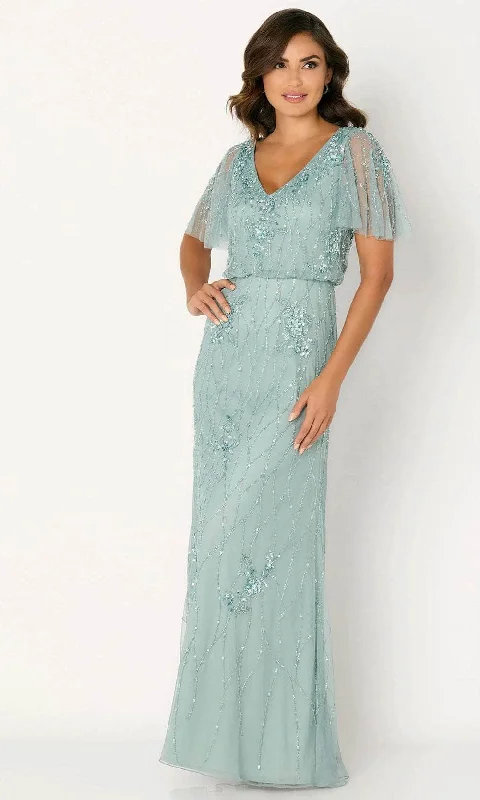 "Plus size formal dresses for women for special events"Cameron Blake CB780 - Flutter Sleeve Embroidered Evening Dress "Plus size formal dresses for women for special events"Cameron Blake CB780 - Flutter Sleeve Embroidered Evening Dress
