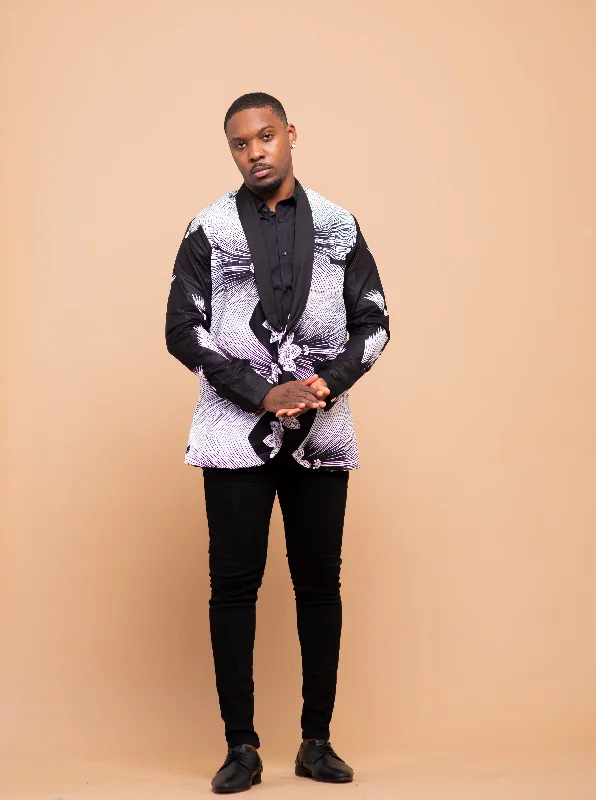 "Boho wedding dresses for women for a free - spirited vibe"Carson Ankara Men Blazer | Black and White African Print