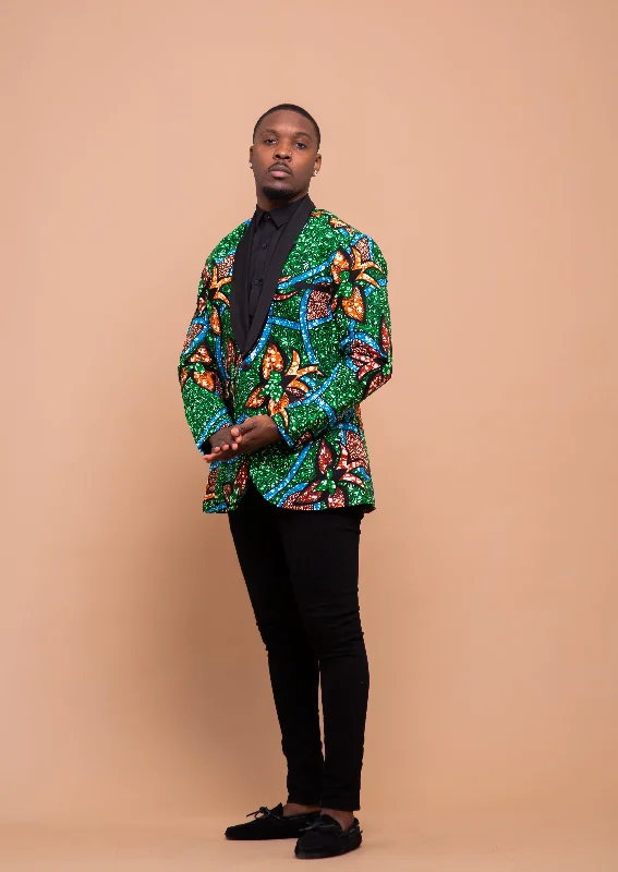 "Bundle and Save: Buy Multiple Women's Dresses and Get a Discount"Cooper Ankara Men Blazer | Green African Print