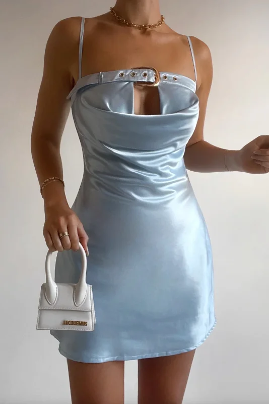 "Hurry! Limited Stock - Get Your Dream Dress with a Special Discount"Hooked On You Buckle Satin Slip Mini Dress "Hurry! Limited Stock - Get Your Dream Dress with a Special Discount"Hooked On You Buckle Satin Slip Mini Dress