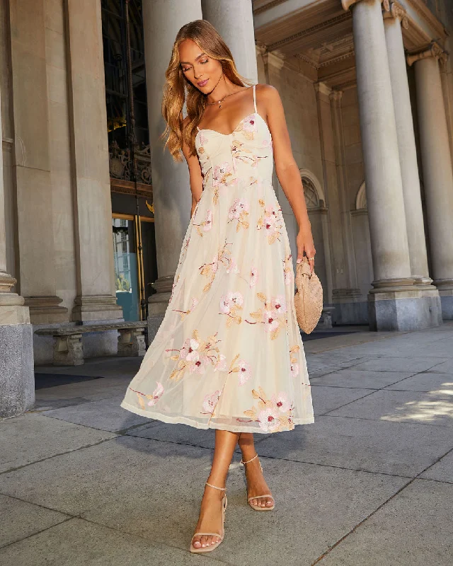 "Seasonal Sale: Save Big on Women's Dresses for Every Occasion"Darling Daisy Embroidered Floral Midi Dress