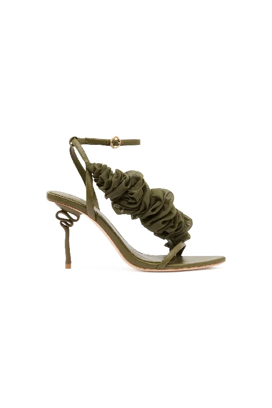 "Bohemian - style women's dresses for music festivals"Ela Ruffle Ribbon Heel