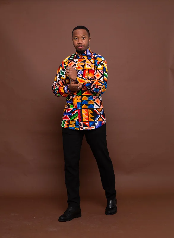 "Bundle and Save: Buy Multiple Women's Dresses and Get a Discount"Fred Ankara Men Shirt | Orange and White Multicolored African Print "Bundle and Save: Buy Multiple Women's Dresses and Get a Discount"Fred Ankara Men Shirt | Orange and White Multicolored African Print