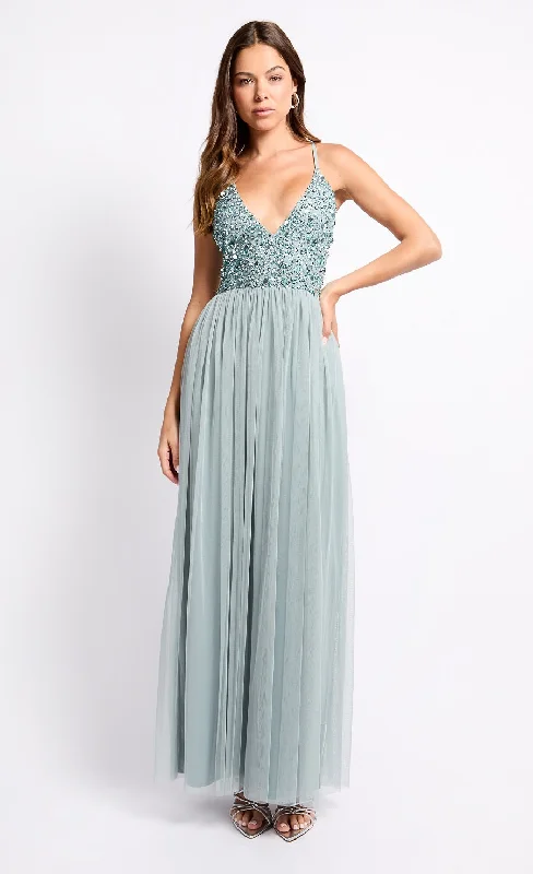 "Simple wedding dresses for women who prefer understated elegance"Grey Embellished Maxi Dress "Simple wedding dresses for women who prefer understated elegance"Grey Embellished Maxi Dress