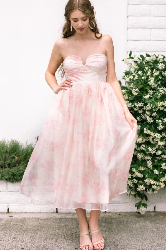 "Stylish cocktail dresses for women on a budget"Harper Strapless Midi Dress
