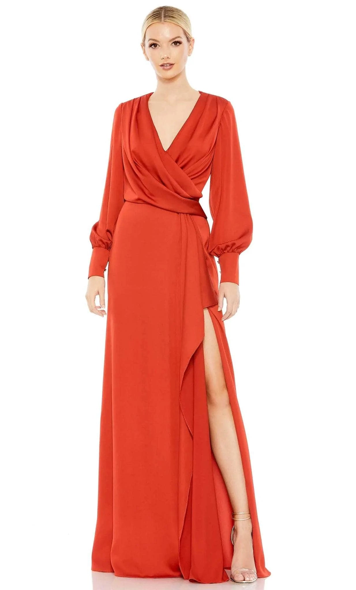 "Buy One, Get One 50% Off on Women's Dresses - Don't Miss Out!"Ieena Duggal 26895 - V-Neck Bishop Sleeve Mother of the Groom Gown "Buy One, Get One 50% Off on Women's Dresses - Don't Miss Out!"Ieena Duggal 26895 - V-Neck Bishop Sleeve Mother of the Groom Gown