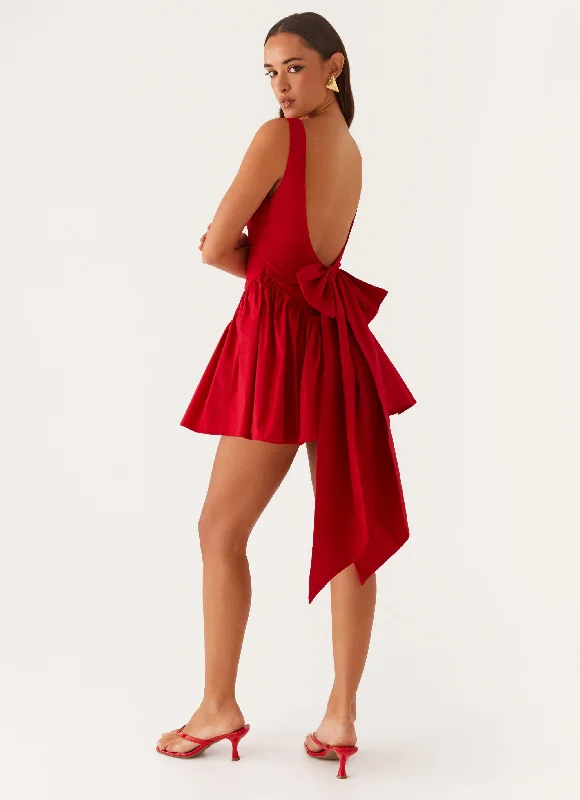 "Short dresses for women for a night out clubbing"Invited Mini Dress - Red