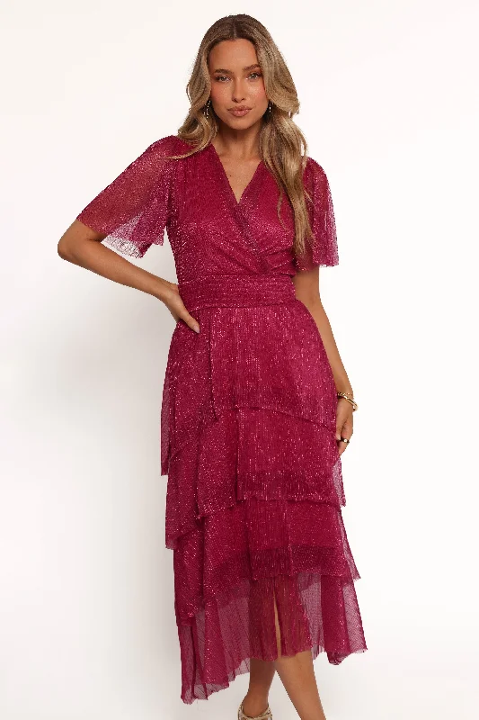 "Denim dresses for women for a casual and cool style"Jasmin Midi Dress - Pink