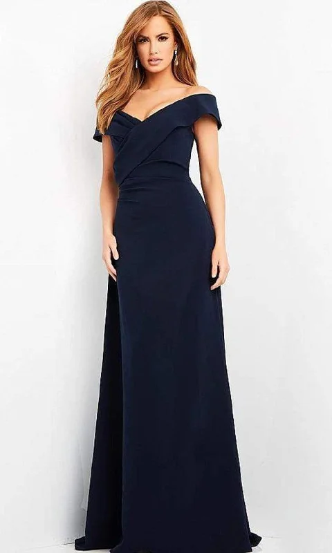 "Polka dot dresses for women with a retro vibe"Jovani - 06746 Off-Shoulder A-line Mother of the Groom Gown "Polka dot dresses for women with a retro vibe"Jovani - 06746 Off-Shoulder A-line Mother of the Groom Gown