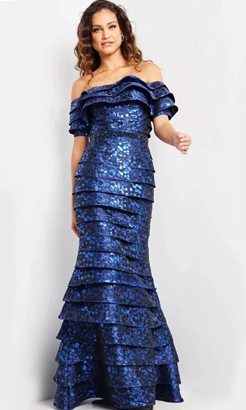 "Boho wedding dresses for women for a free - spirited vibe"Jovani 26255 - Layered Off Shoulder Evening Gown "Boho wedding dresses for women for a free - spirited vibe"Jovani 26255 - Layered Off Shoulder Evening Gown
