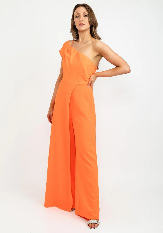 "Maxi dresses for women to wear in the fall"Kameya One Shoulder Jumpsuit, Bright Orange