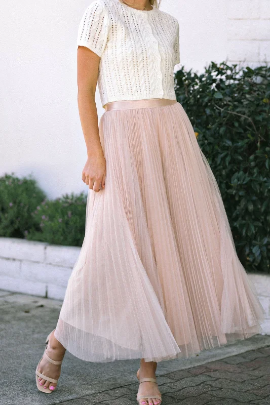 "Sleeveless dresses for women during hot summer days"Kiernan Pleated Tulle Skirt