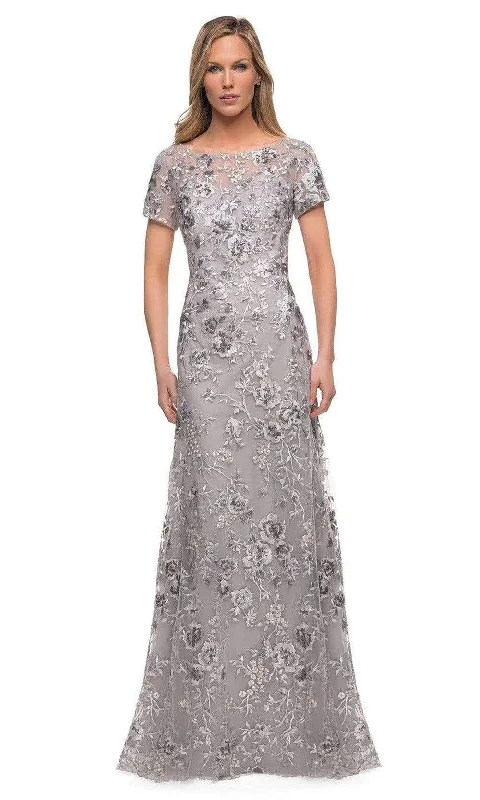 "Stylish cocktail dresses for women on a budget"La Femme - 29281 Floral Embroidered A-line Mother of the Groom Gown