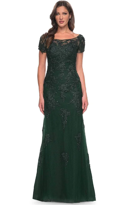 "Animal print dresses for women who love bold styles"La Femme 29792 - Bateau Illusion Formal Dress "Animal print dresses for women who love bold styles"La Femme 29792 - Bateau Illusion Formal Dress