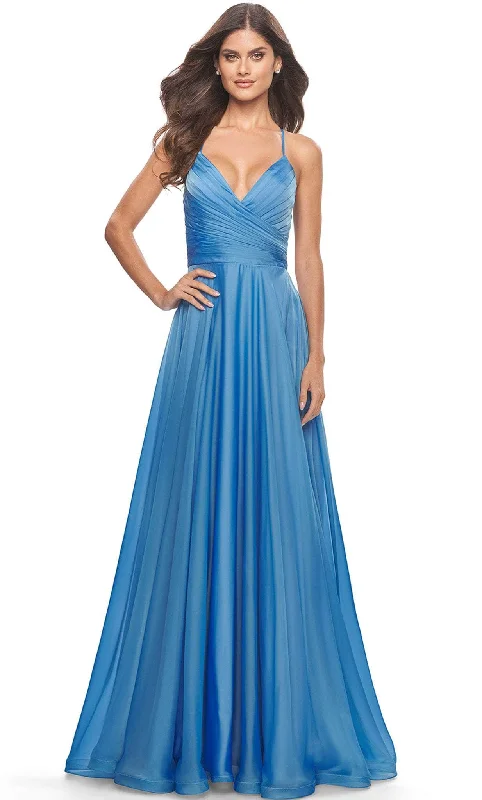 "Mother of the bride dresses for women in elegant styles"La Femme 30840 - Sleeveless A-Line Ruched Long Dress