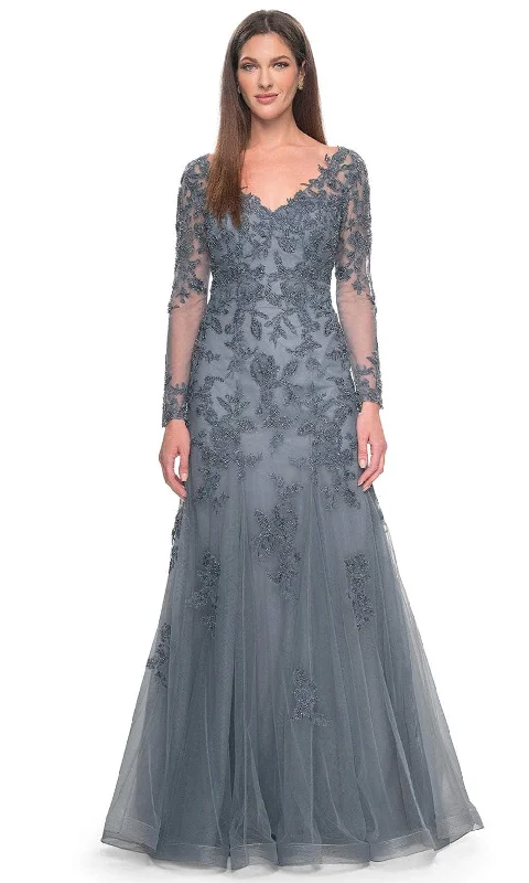 "Exclusive Discount: 30% Off All Women's Dresses for a Limited Period"La Femme 31887 - V-Neck Beaded Formal Dress