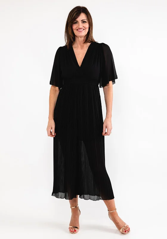 "Sustainable and eco - friendly women's dresses"Seventy1 One Size Pleated Chiffon Jumpsuit, Black