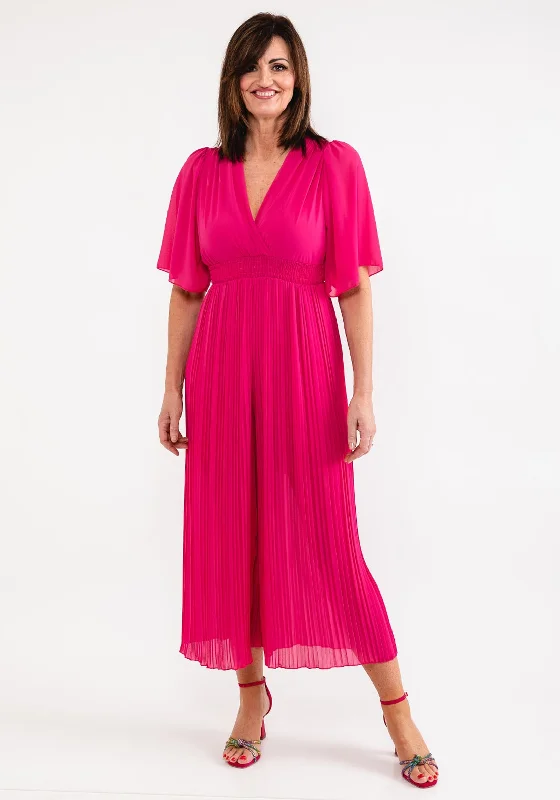 "Sleeveless dresses for women during hot summer days"Seventy1 One Size Pleated Chiffon Jumpsuit, Pink