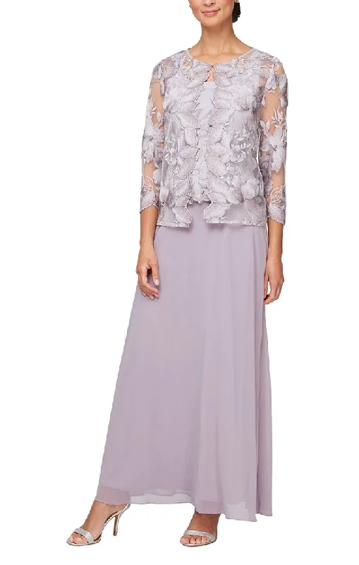 "Red dresses for women to make a bold statement"Long Embroidered Jacket Dress with Scallop Edge Detail & A-Line Skirt