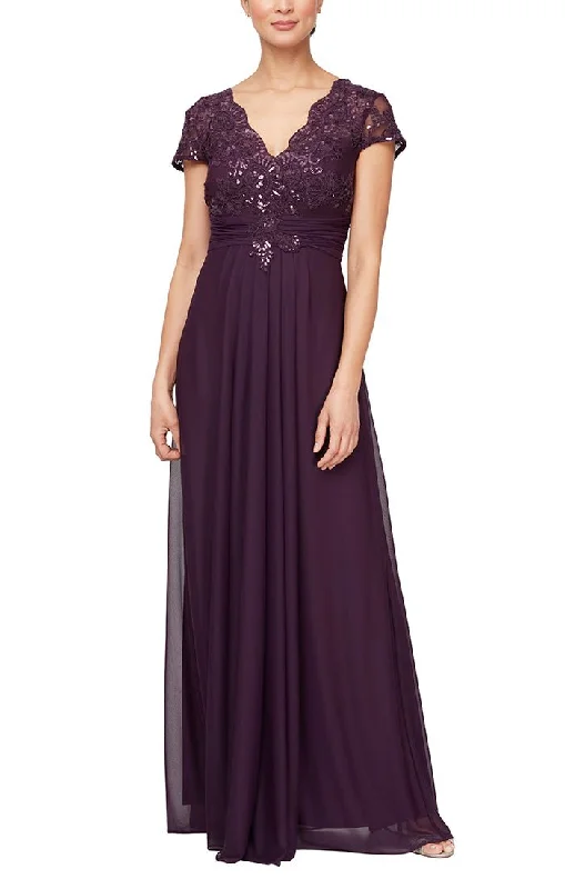 "Animal print dresses for women who love bold styles"Long Surplice Neckline A-Line Dress with Embroidered Pleated Waist and Scallop Detail "Animal print dresses for women who love bold styles"Long Surplice Neckline A-Line Dress with Embroidered Pleated Waist and Scallop Detail