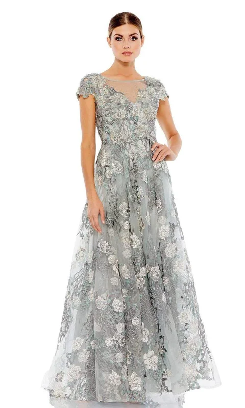 "Off - shoulder dresses for women to show off collarbones"Mac Duggal - 20294 Modest Floral Mother of the Bride A-line Dress