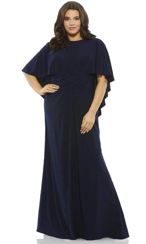 "Mother of the bride dresses for women in elegant styles"Mac Duggal 67929 - Poncho Modest Jersey Long Dress