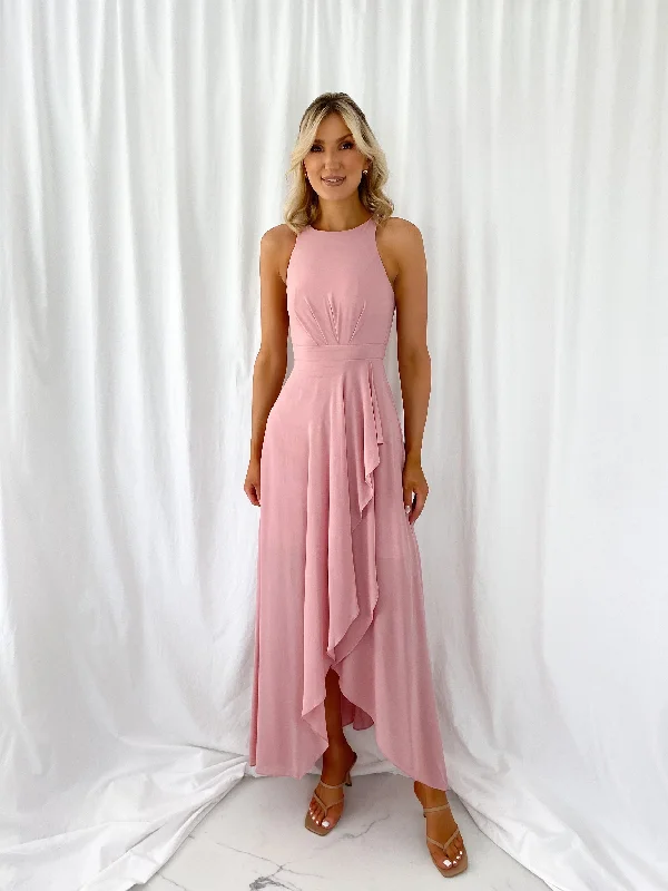 "Limited - Time Offer: Up to 50% Off on Women's Dresses!"Maria Maxi Dress with Ruffle Skirt - Rose "Limited - Time Offer: Up to 50% Off on Women's Dresses!"Maria Maxi Dress with Ruffle Skirt - Rose