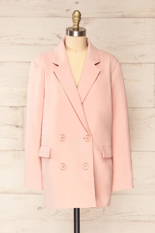 "Bohemian - style women's dresses for music festivals"Marousi Pink | Oversized Blazer