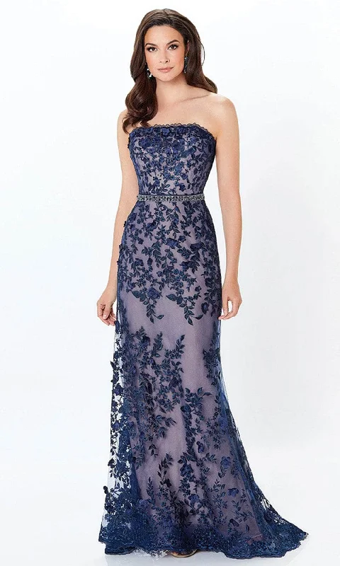 "Sequined dresses for women to shine at parties"Montage by Mon Cheri - 118961 Strapless Lace Sheath Gown "Sequined dresses for women to shine at parties"Montage by Mon Cheri - 118961 Strapless Lace Sheath Gown